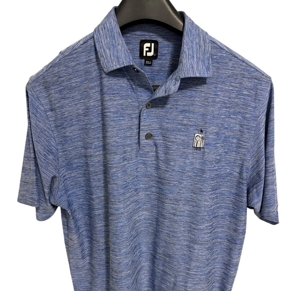 FootJoy Polo Golf Shirt Solid Print Performance Stretch Size Large Logo